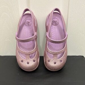 CROCS Kids Pink Glitter Dress Shoes